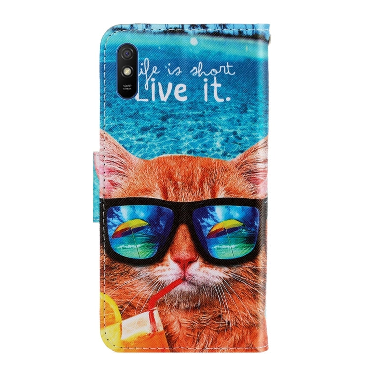 For Xiaomi Redmi 9A 3D Colored Drawing Horizontal Flip PU Leather Case with Holder & Card Slots & Wallet(Underwater Cat) - free shipping - PMC TechLife - Order now!