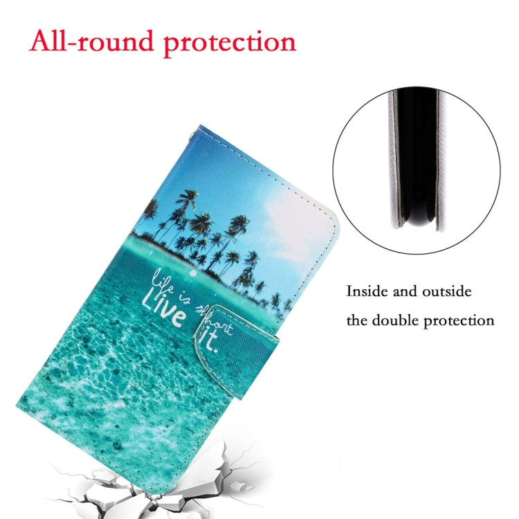 For Xiaomi Redmi 9A 3D Colored Drawing Horizontal Flip PU Leather Case with Holder & Card Slots & Wallet(Coconut Tree) - free shipping - PMC TechLife - Order now!
