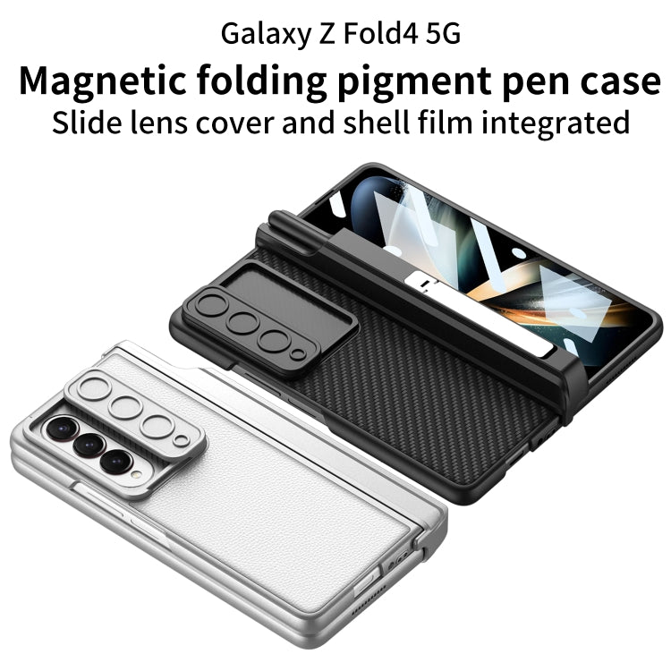 For Samsung Galaxy Z Fold4 GKK Magnetic Hinge Flip Leather Phone Case with Holder(Silver) - Galaxy Z Fold4 5G Cases by GKK | Online Shopping South Africa | PMC TechLife | Buy Now Pay Later Mobicred