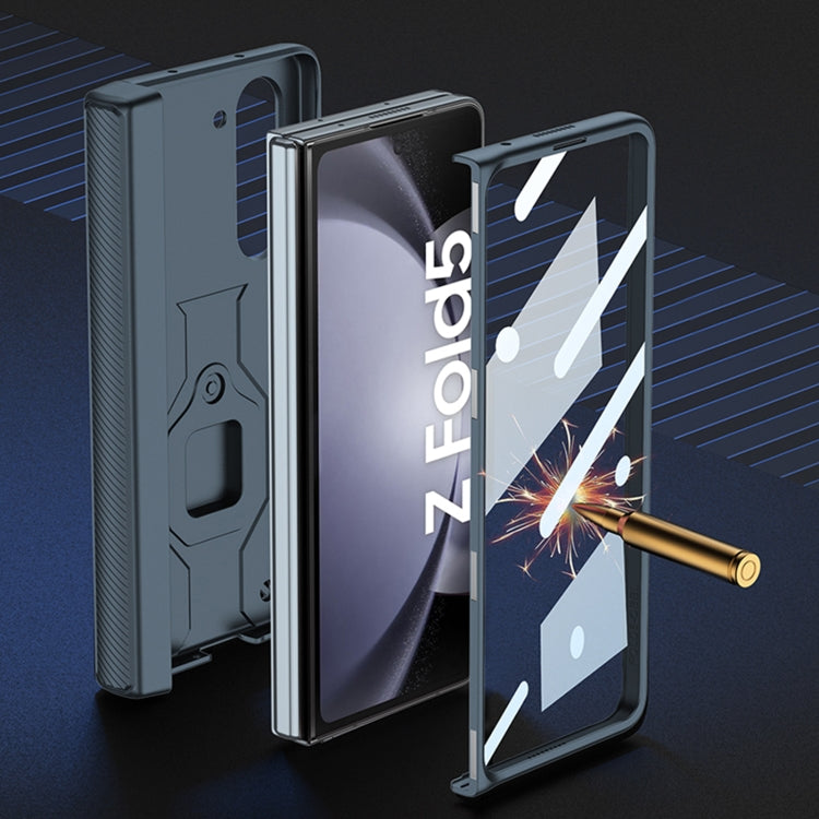 For Samsung Galaxy Z Fold5 GKK Integrated Folding Alloy Shell PC Phone Case with Pen Box, Not Included Pen(Silver) - free shipping - PMC TechLife - Order now!