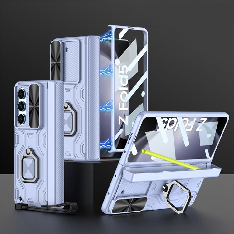 For Samsung Galaxy Z Fold5 GKK Integrated Folding Alloy Shell PC Phone Case with Pen Box, Not Included Pen(Blue) - Galaxy Z Fold5 Cases by GKK | Online Shopping South Africa | PMC TechLife | Buy Now Pay Later Mobicred