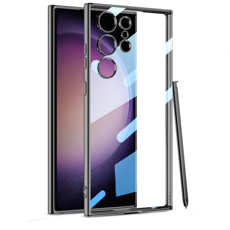 For Samsung Galaxy S24 Ultra GKK Plating Transparent TPU Phone Case, Without pen(Black) - Galaxy S24 Ultra 5G Cases by GKK | Online Shopping South Africa | PMC TechLife | Buy Now Pay Later Mobicred