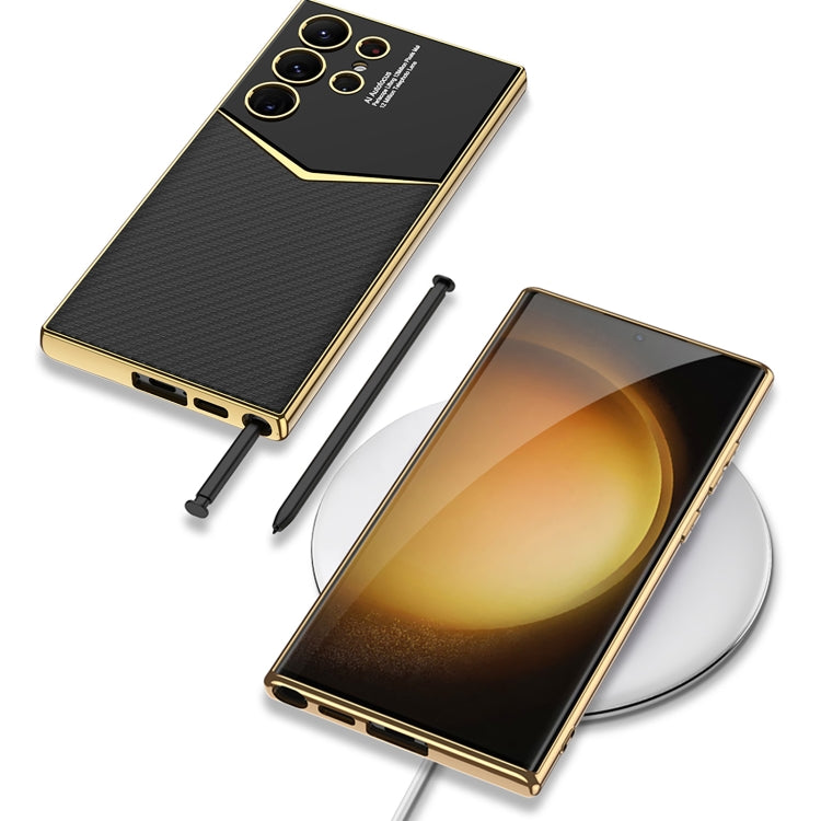 For Samsung Galaxy S24 Ultra 5G GKK Plating Soft TPU + Leather Full Coverage Phone Case without Pen(Black) - free shipping - PMC TechLife - Order now!