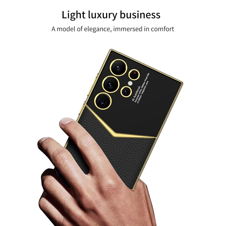 For Samsung Galaxy S24 Ultra 5G GKK Plating Soft TPU + Leather Full Coverage Phone Case without Pen(Black) - free shipping - PMC TechLife - Order now!