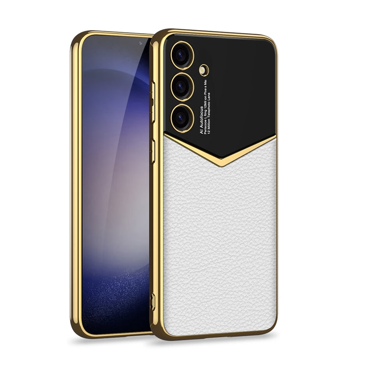 For Samsung Galaxy S24+ 5G GKK Plating Soft TPU + Leather Full Coverage Phone Case without Pen(White) - Galaxy S24+ 5G Cases by GKK | Online Shopping South Africa | PMC TechLife | Buy Now Pay Later Mobicred