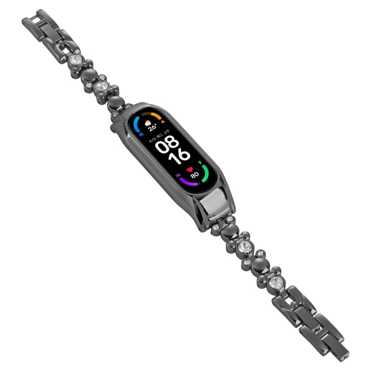 For Xiaomi Mi Band 8 Cute Bear Diamond Metal Watch Band(Black) - free shipping - PMC TechLife - Order now!
