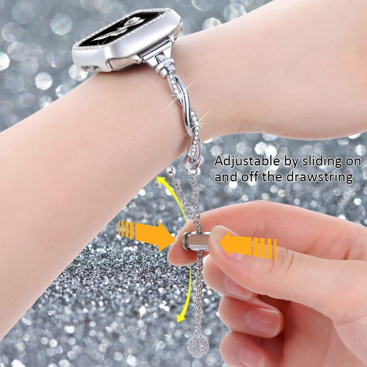 For Apple Watch 38mm Twist Bracelet Diamond Metal Watch Band(Silver) - free shipping - PMC TechLife - Order now!
