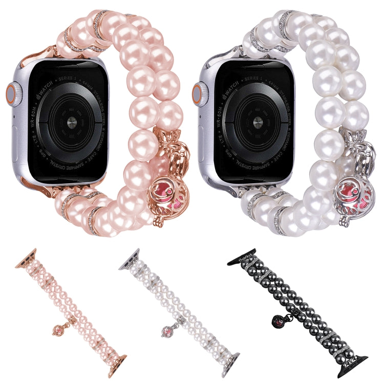 For Apple Watch 42mm Beaded Dual Row Pearl Bracelet Watch Band(White) - free shipping - PMC TechLife - Order now!