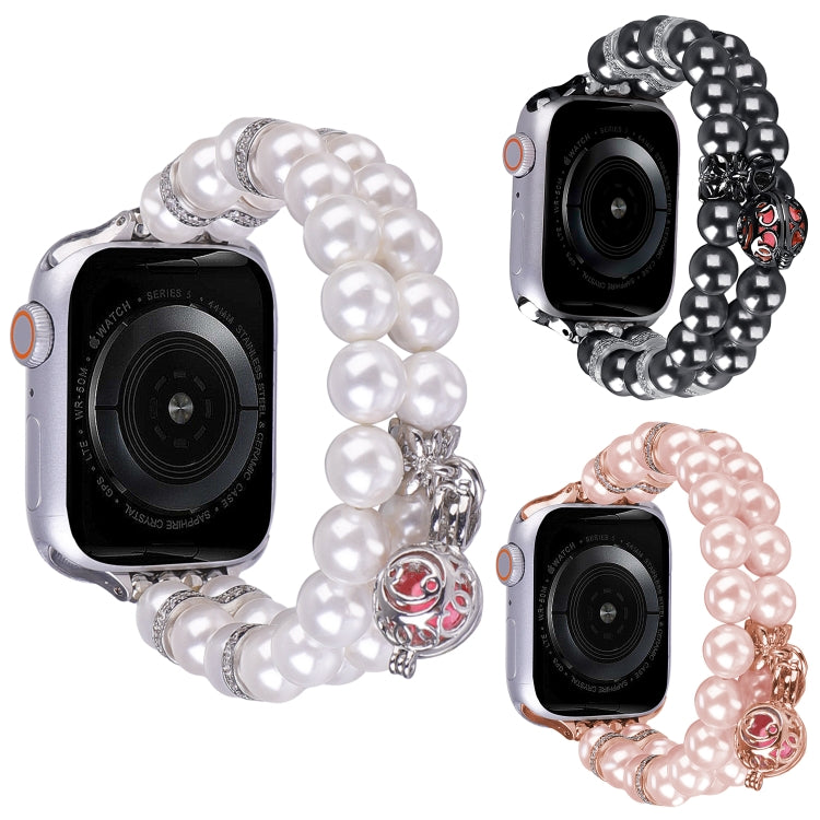 For Apple Watch 42mm Beaded Dual Row Pearl Bracelet Watch Band(White) - free shipping - PMC TechLife - Order now!