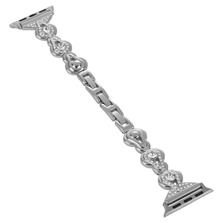 For Apple Watch SE 44mm Gourd Diamond Metal Watch Band(Silver) - free shipping - PMC TechLife - Order now!
