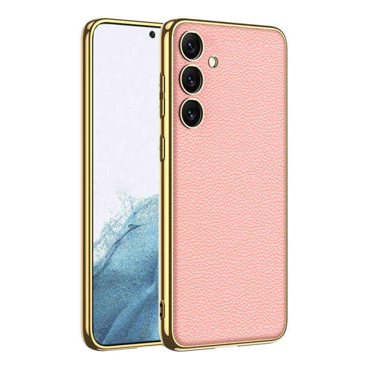 For Samsung Galaxy S24+ 5G GKK Plating TPU + Leather Full Coverage Phone Case(Pink) - free shipping - PMC TechLife - Order now!