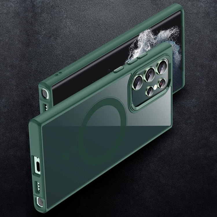 For Samsung Galaxy S24 Ultra 5G Acrylic PC MagSafe Magnetic Phone Case(Green) - Galaxy S24 Ultra 5G Cases by PMC TechLife | Online Shopping South Africa | PMC TechLife | Buy Now Pay Later Mobicred