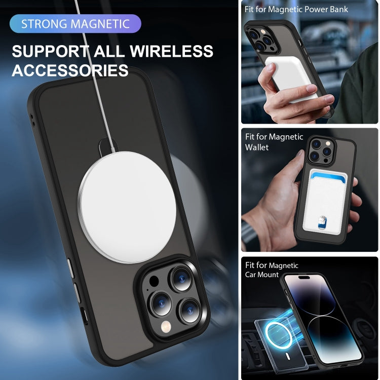 For iPhone 13 Pro Max Skin-feel MagSafe Holder PC Hybrid TPU Phone Case(Black) - free shipping - PMC TechLife - Order now!