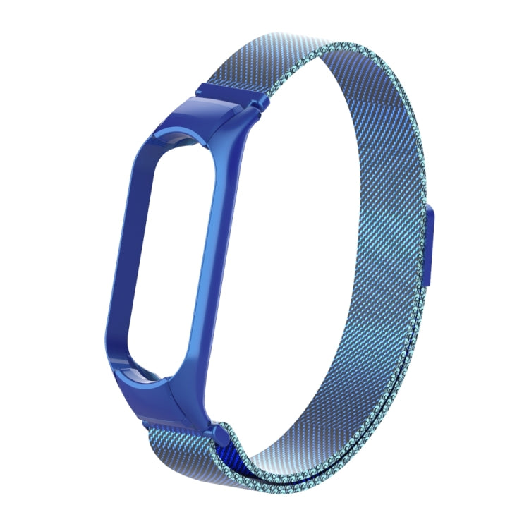 For Xiaomi Mi Band 5 Milano Solid Color Magnetic Stainless Steel Watch Band(Blue) - Watch Bands by PMC TechLife | Online Shopping South Africa | PMC TechLife | Buy Now Pay Later Mobicred