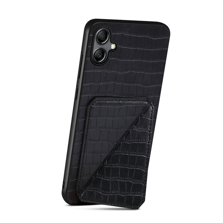 For Samsung Galaxy S23 Ultra 5G Denior Imitation Crocodile Leather Back Phone Case with Holder(Black) - Galaxy S23 Ultra 5G Cases by Denior | Online Shopping South Africa | PMC TechLife | Buy Now Pay Later Mobicred