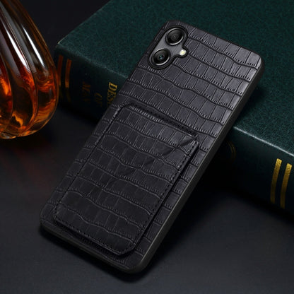 For Samsung Galaxy S24 Ultra 5G Denior Imitation Crocodile Leather Back Phone Case with Holder(Black) - Galaxy S24 Ultra 5G Cases by Denior | Online Shopping South Africa | PMC Jewellery