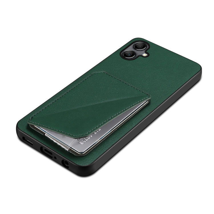 For Samsung Galaxy S23 5G Denior Imitation Calf Leather Back Phone Case with Holder(Green) - Galaxy S23 5G Cases by Denior | Online Shopping South Africa | PMC TechLife | Buy Now Pay Later Mobicred