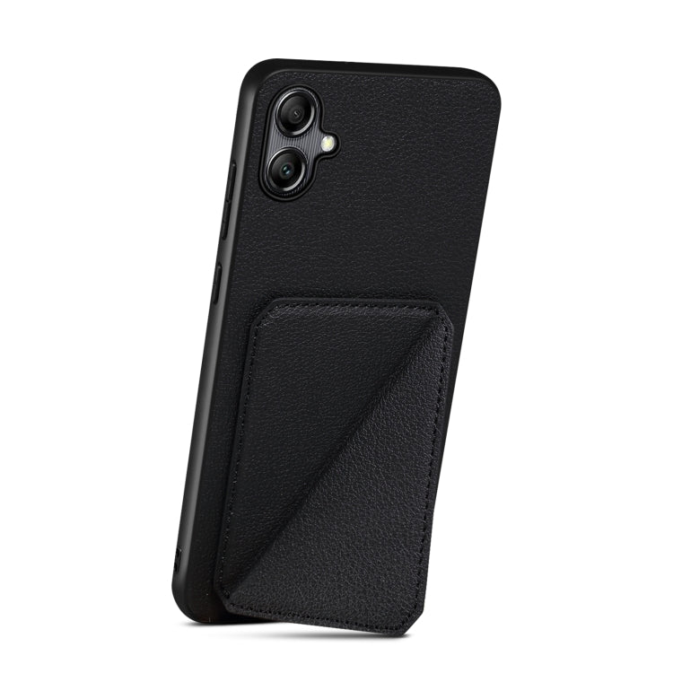 For Samsung Galaxy S23+ 5G Denior Imitation Calf Leather Back Phone Case with Holder(Black) - Galaxy S23+ 5G Cases by Denior | Online Shopping South Africa | PMC Jewellery