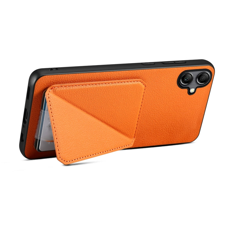 For Samsung Galaxy S24+ 5G Denior Imitation Calf Leather Back Phone Case with Holder(Orange) - Galaxy S24+ 5G Cases by Denior | Online Shopping South Africa | PMC TechLife