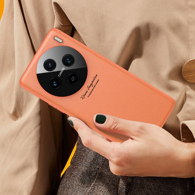For vivo X100 Pro GKK Precision Hole Ultra-thin Full Coverage Leather Phone Case(Orange) - vivo Tempered Glass by GKK | Online Shopping South Africa | PMC TechLife | Buy Now Pay Later Mobicred