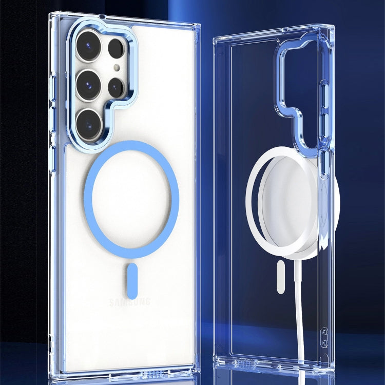 For Samsung Galaxy S24 Ulltra 5G MagSafe Magnetic Clear Phone Case(Blue) - Galaxy S24 Ultra 5G Cases by PMC TechLife | Online Shopping South Africa | PMC TechLife | Buy Now Pay Later Mobicred
