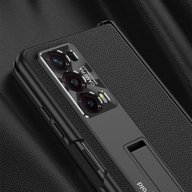 For Honor Magic V2 GKK Integrated Magnetic Hinge Flip Leather Phone Case with Holder(Carbon Fibre) - free shipping - PMC TechLife - Order now!