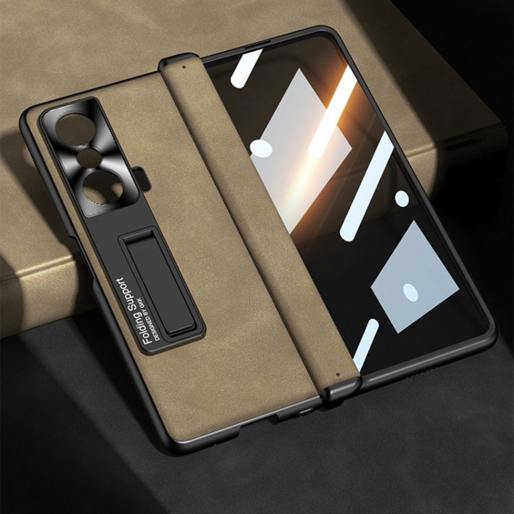 For Honor Magic VS GKK Integrated Frosted Fold Hinge Privacy Leather Phone Case with Holder(Grey) - free shipping - PMC TechLife - Order now!