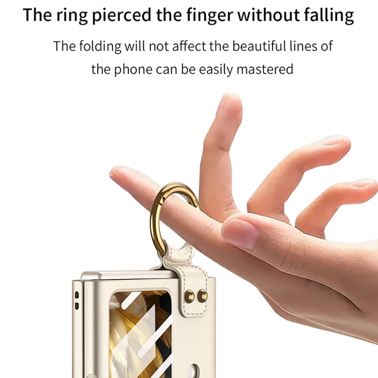 For OPPO Find N3 Flip GKK Integrated Ultra-thin Full Coverage Phone Case with Ring Holder(Gold) - free shipping - PMC TechLife - Order now!