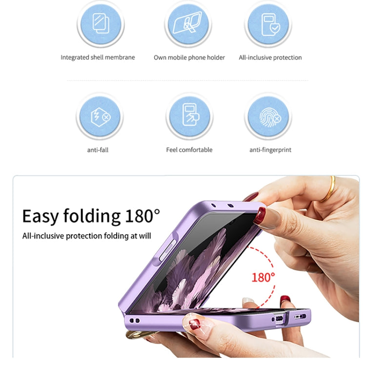 For OPPO Find N3 Flip GKK Integrated Ultra-thin Full Coverage Phone Case with Ring Holder(Gold) - free shipping - PMC TechLife - Order now!