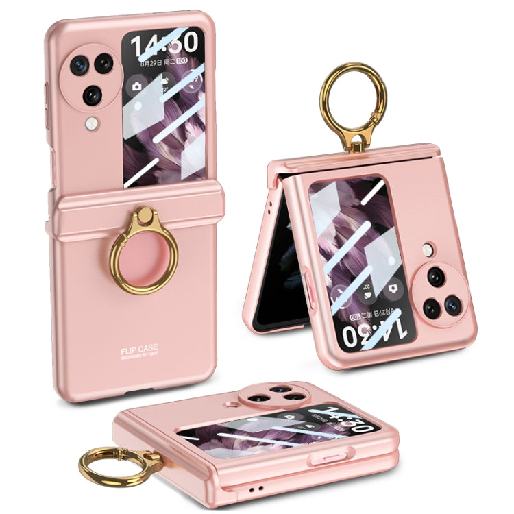 For OPPO Find N3 Flip GKK Integrated Magnetic Hinged Flip Case with Ring Holder(Pink) - Find N3 Flip Cases by GKK | Online Shopping South Africa | PMC TechLife | Buy Now Pay Later Mobicred
