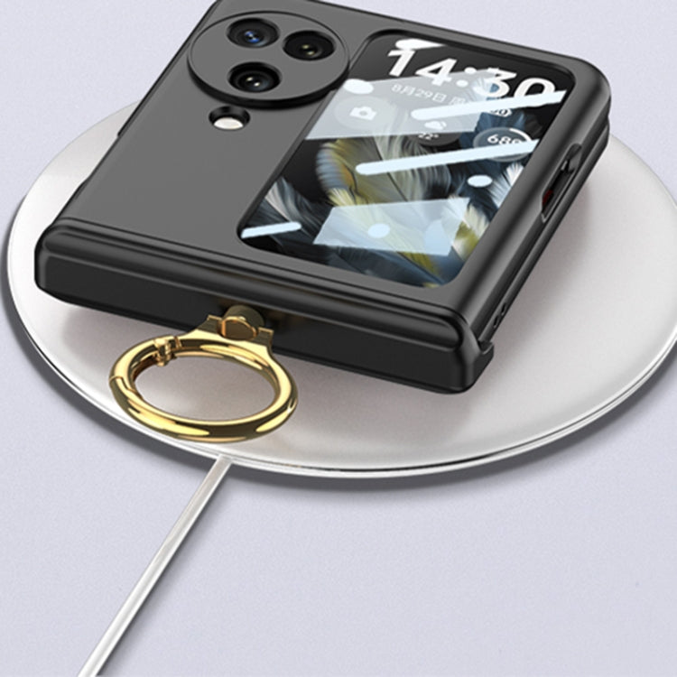 For OPPO Find N3 Flip GKK Integrated Magnetic Hinged Flip Case with Ring Holder(Gold) - OPPO Cases by GKK | Online Shopping South Africa | PMC TechLife | Buy Now Pay Later Mobicred