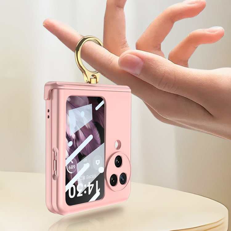 For OPPO Find N3 Flip GKK Integrated Magnetic Hinged Flip Case with Ring Holder(Gold) - OPPO Cases by GKK | Online Shopping South Africa | PMC TechLife | Buy Now Pay Later Mobicred