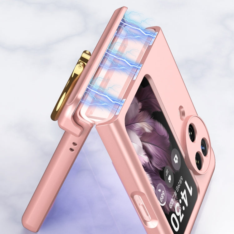 For OPPO Find N3 Flip GKK Integrated Magnetic Hinged Flip Case with Ring Holder(Gold) - OPPO Cases by GKK | Online Shopping South Africa | PMC TechLife | Buy Now Pay Later Mobicred