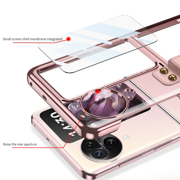 For OPPO Find N3 Flip GKK Electroplating Phone Case with Ring(Black) - Find N3 Flip Cases by GKK | Online Shopping South Africa | PMC TechLife | Buy Now Pay Later Mobicred