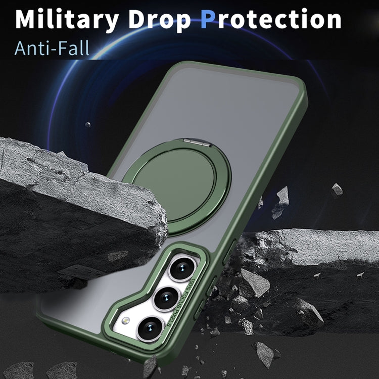 For Samsung Galaxy S24+ 5G 360-degree Rotating MagSafe Magnetic Holder Phone Case(Green) - Galaxy S24+ 5G Cases by PMC TechLife | Online Shopping South Africa | PMC TechLife