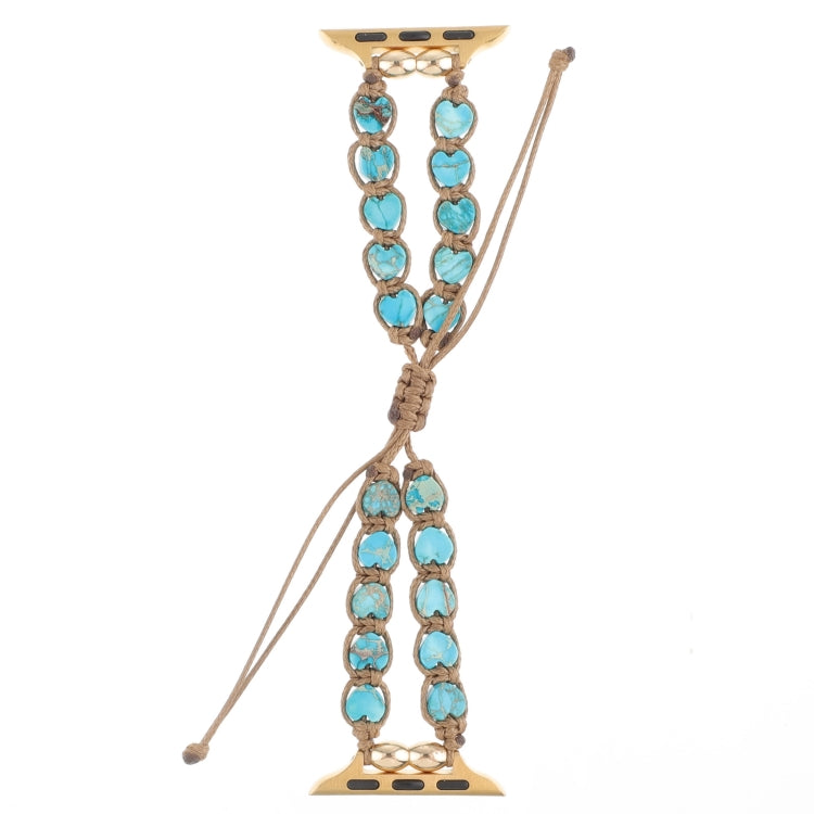 For Apple Watch SE 44mm Heart Stones Drawstring Chain Watch Band(Blue) - free shipping - PMC TechLife - Order now!
