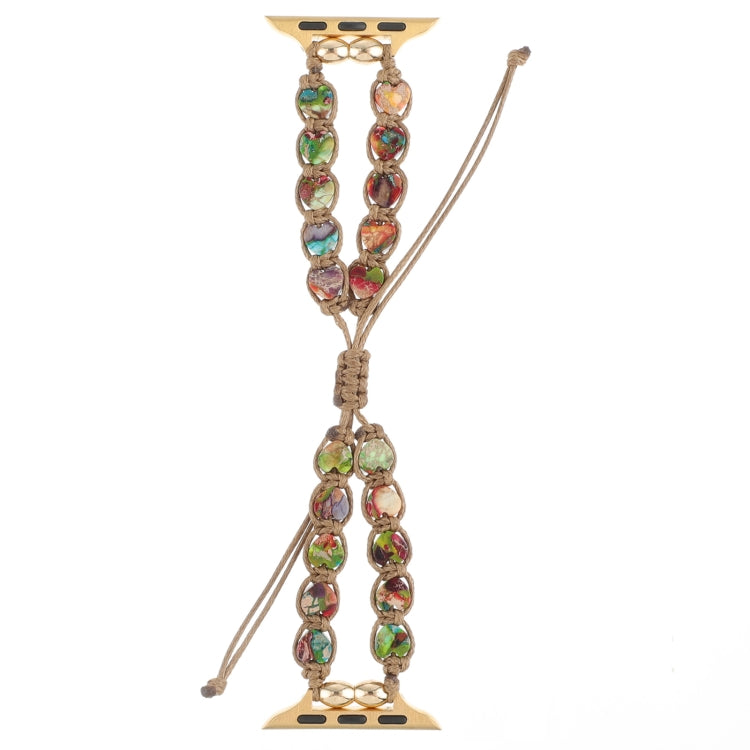 For Apple Watch Series 2 38mm Heart Stones Drawstring Chain Watch Band(Colorful) - free shipping - PMC TechLife - Order now!
