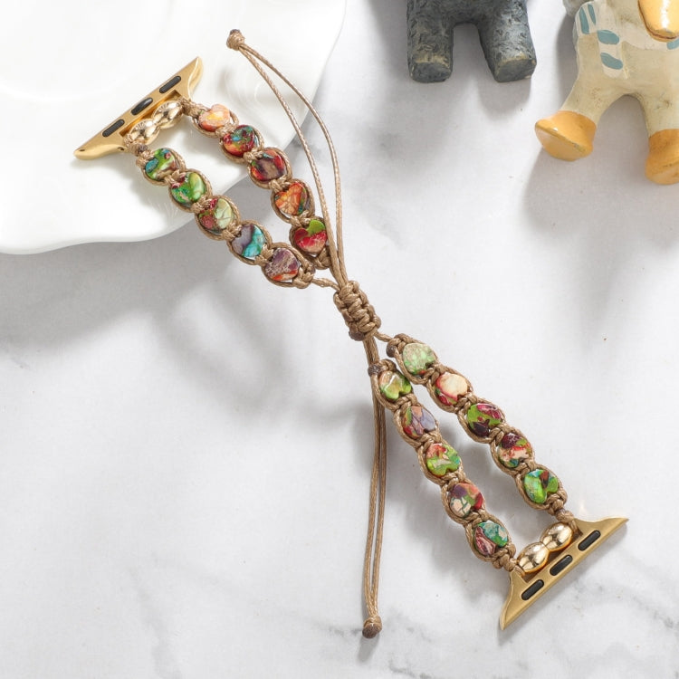 For Apple Watch Series 2 38mm Heart Stones Drawstring Chain Watch Band(Colorful) - free shipping - PMC TechLife - Order now!