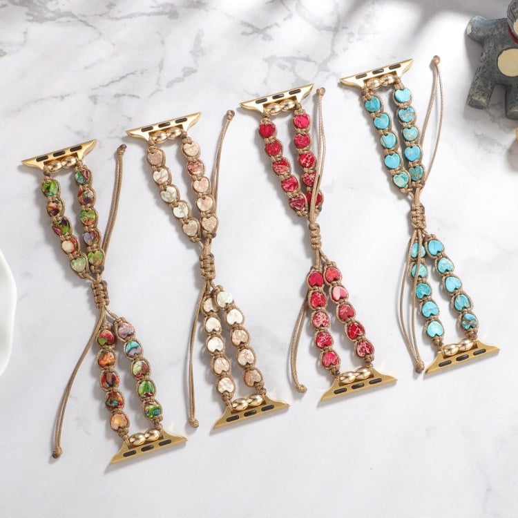 For Apple Watch Series 4 40mm Heart Stones Drawstring Chain Watch Band(Colorful) - free shipping - PMC TechLife - Order now!