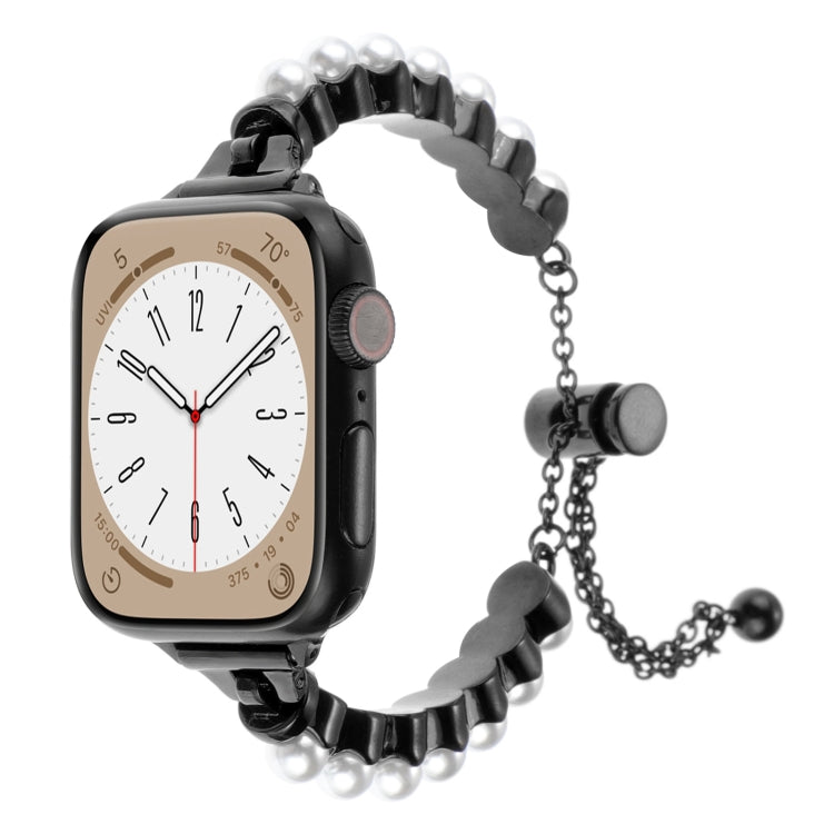 For Apple Watch 38mm Pearl Bracelet Metal Watch Band(Black) - free shipping - PMC TechLife - Order now!