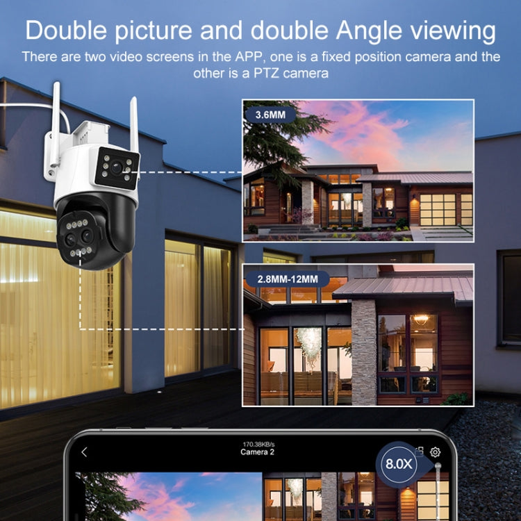 QX103 Humanoid Recognition AI Alarm WiFi Dome Triple IP Camera(US Plug) - free shipping - PMC TechLife - Order now!