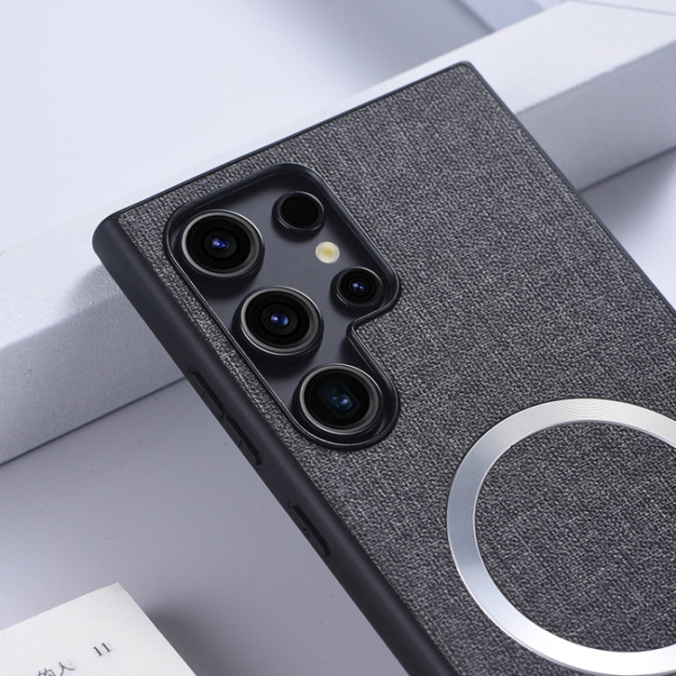 For Samsung Galaxy S24 Ultra 5G Magsafe Magnetic Ring Cloth Texture Phone Case(Blue) - Galaxy S24 Ultra 5G Cases by PMC TechLife | Online Shopping South Africa | PMC TechLife