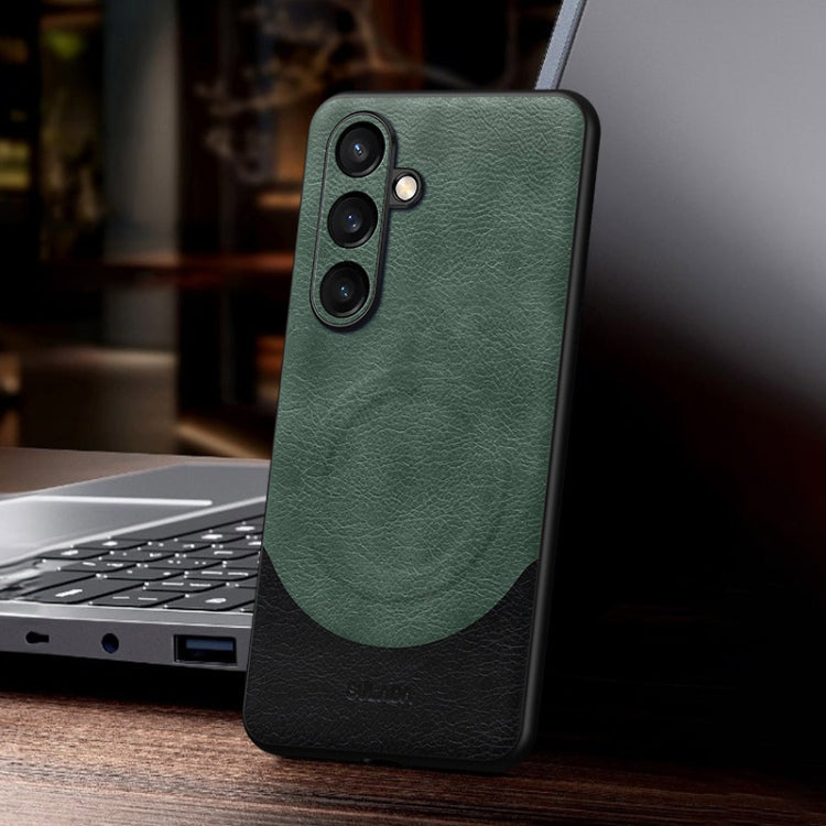 For Samsung Galaxy S24+ 5G SULADA Stitching Leather MagSafe Magnetic Phone Case(Green) - Galaxy S24+ 5G Cases by SULADA | Online Shopping South Africa | PMC TechLife | Buy Now Pay Later Mobicred