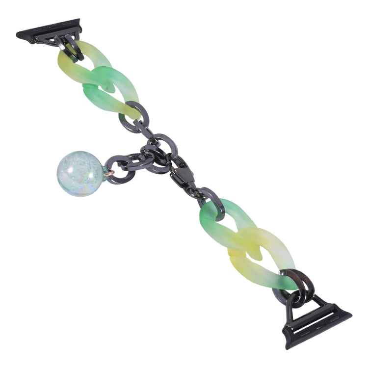 For Apple Watch Ultra 2 49mm Gradient Resin Chain Watch Band(Green) - Watch Bands by PMC TechLife | Online Shopping South Africa | PMC TechLife | Buy Now Pay Later Mobicred