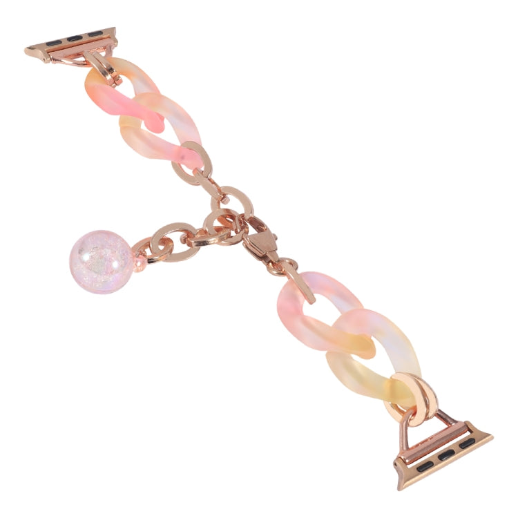 For Apple Watch Series 2 38mm Gradient Resin Chain Watch Band(Pink) - Watch Bands by PMC TechLife | Online Shopping South Africa | PMC TechLife | Buy Now Pay Later Mobicred