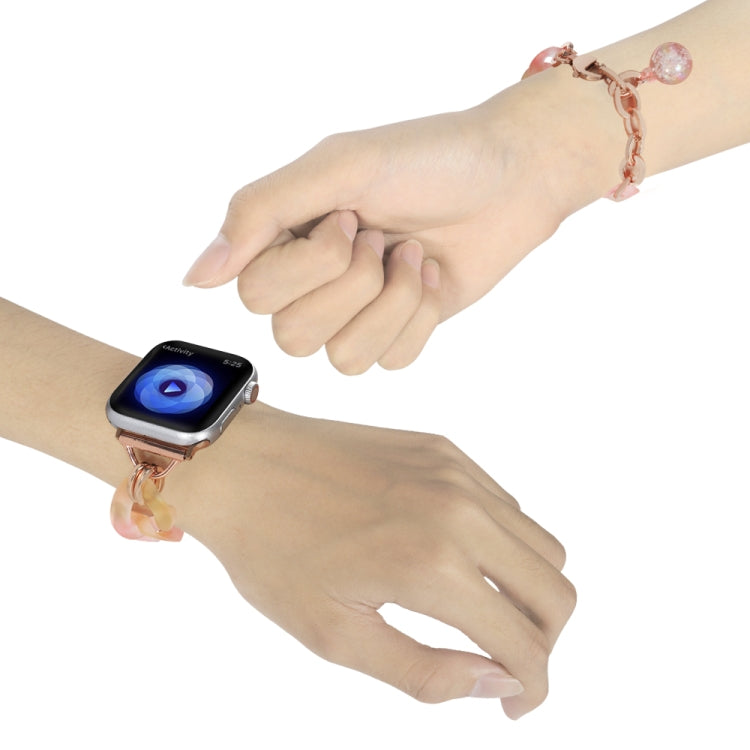 For Apple Watch Series 2 38mm Gradient Resin Chain Watch Band(Pink) - Watch Bands by PMC TechLife | Online Shopping South Africa | PMC TechLife | Buy Now Pay Later Mobicred