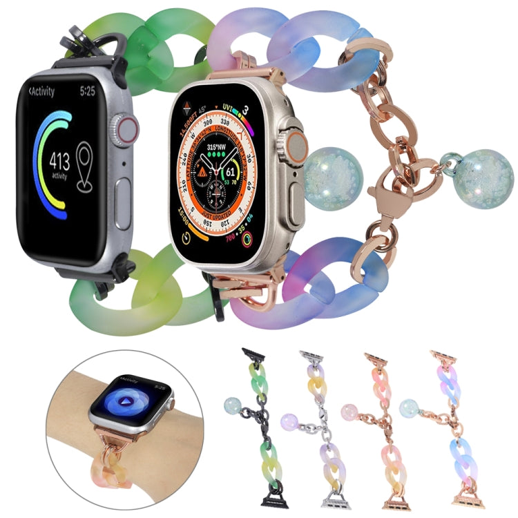 For Apple Watch SE 40mm Gradient Resin Chain Watch Band(Purple) - free shipping - PMC TechLife - Order now!