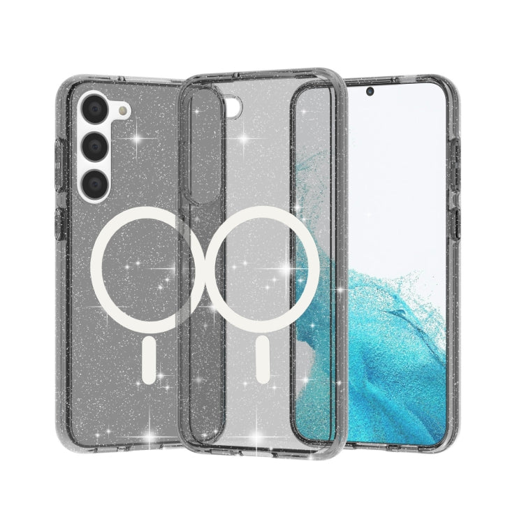 For Samsung Galaxy S24+ 5G Terminator Style Glitter Powder MagSafe Magnetic Phone Case(Black) - Galaxy S24+ 5G Cases by PMC TechLife | Online Shopping South Africa | PMC TechLife