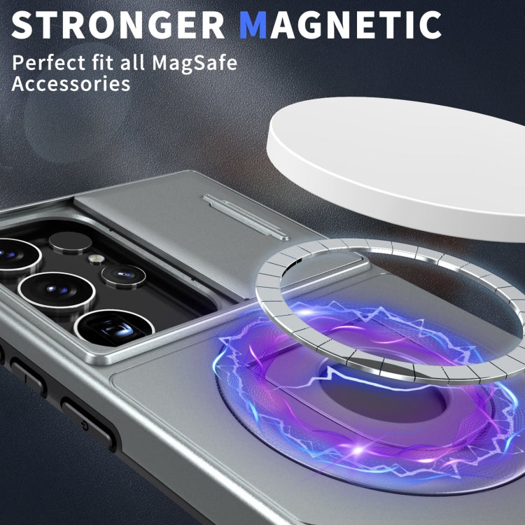 For Samsung Galaxy S23 Ultra 5G Camshield MagSafe Ring Holder Armor Phone Case(Titanium Grey) - Galaxy S23 Ultra 5G Cases by PMC TechLife | Online Shopping South Africa | PMC TechLife