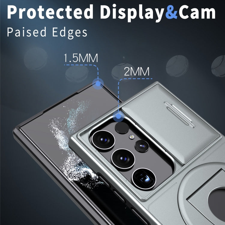 For Samsung Galaxy S23 Ultra 5G Camshield MagSafe Ring Holder Armor Phone Case(Titanium Grey) - Galaxy S23 Ultra 5G Cases by PMC TechLife | Online Shopping South Africa | PMC TechLife